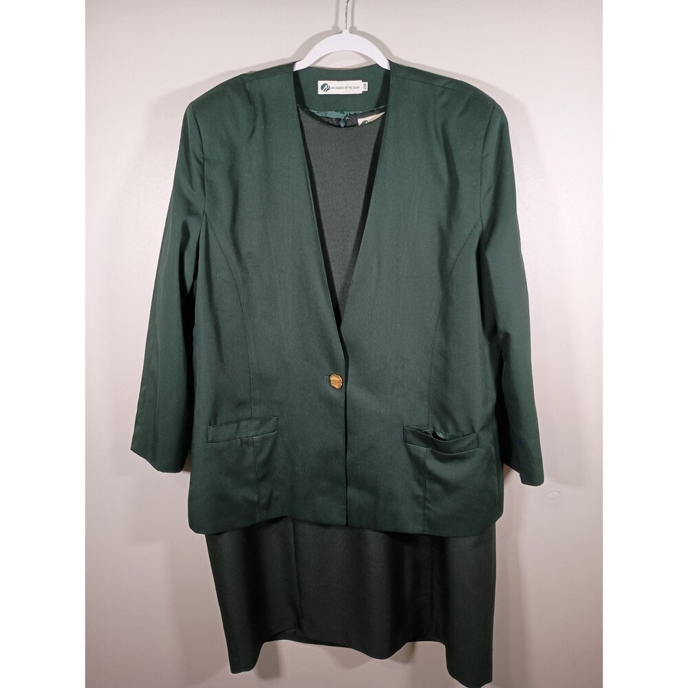 Vintage Official Girl Scouts Dress Womens Size 20W Green Adult Leader Uniform